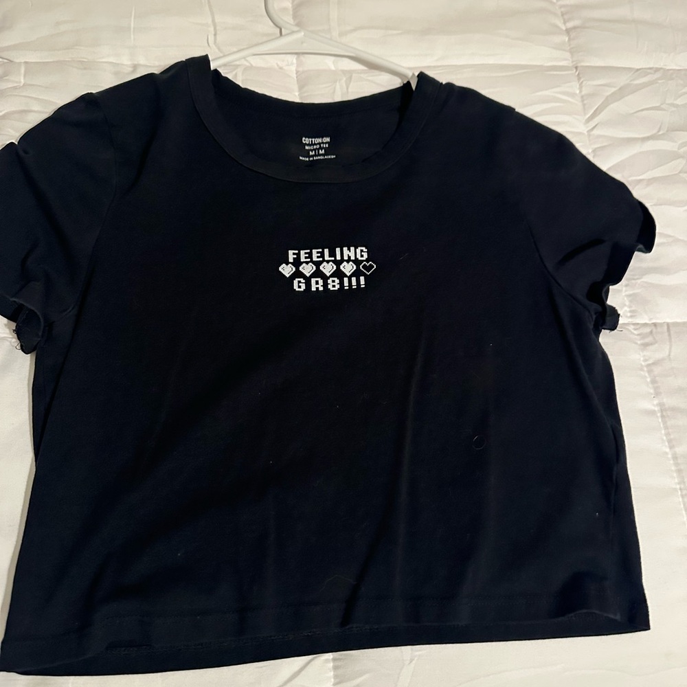 CottonOn Black Graphic Micro Tee
Well loved, but in good condition